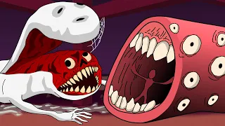 TRAIN EATER VS BRIDGE WORM! (Horror Cartoon Animation)