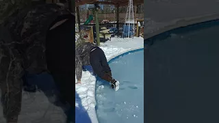 Falling through ice.