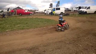 Kids Motocross Racing and practice, on a KTM50 Mini