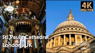 ST. Paul's Cathedral London | The Crypt of St Paul's Cathedral | London UK - Travel Walk Tour [4K]