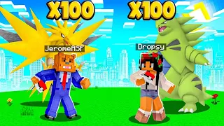 100 VS 100 Legendary Pokemon In Minecraft Pixelmon