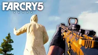 BEST WEAPON SKIN & DESTROYING JOSEPH'S STATUE in Far Cry 5!