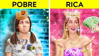 ¿CÓMO CONVERTIRSE EN PRINCESA? || Ricos y pobres: Trucos creativos para padres por 123 GO!