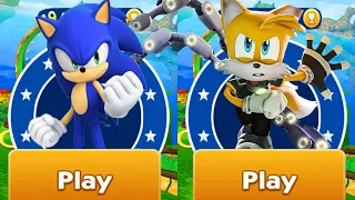 Sonic vs Tails Nine in Sonic Dash - All Characters Unlocked - Run Gameplay