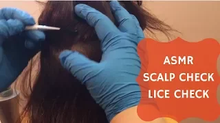 ASMR Very relaxing scalp check / lice check with gloves on mannequin head (no talking)