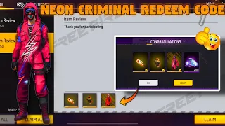 Red Neon Criminal Redeem Codes || Today 17 August Redeem code || Freefire New Redeem Code 19 August