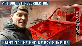 Painting The Engine Bay & Inside 1983 Mk1 Golf GTI Restoration 1.8 20v t Engine Swap