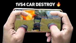 1vs4 Car Spray 🔥 Handcam Car Destroy 😱