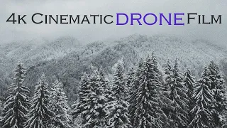 4K CINEMATIC DRONE VIEW OF SNOW FOREST || Cinematic Drone Film ||