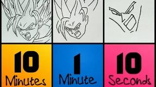 SPEED CHALLENGE! : 10 Minutes | 1 Minute | 10 Seconds - DRAWING GOKU