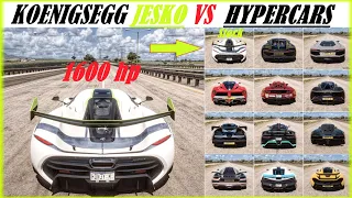 Koenigsegg Jesko vs Hypercars Forza Horizon 5 | Top Fastest Cars Battle 1 mile Acceleration 4K60fps