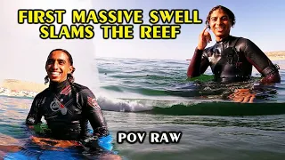 🤯 A MASSIVE SWELL SLAMS THE REEF OF IMESSOUANE / RAW SURF POV / BY WAVE FRIENDS