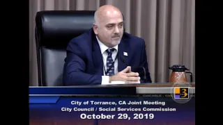 Aurelio Mattucci at the Torrance City Council Meeting of October 29, 2019