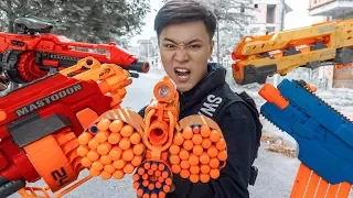 GUGU Nerf War : Police CID Dragon Nerf Guns Fight Criminal Group SKMAN Mask Guard Of The Arsenal