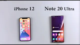 iPhone 12 vs Note 20 Ultra Speed Test + Size Comparison + Ram Management