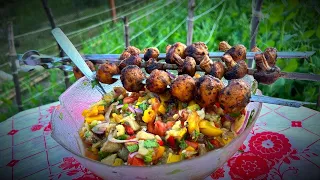 Аджапсандали на мангале - Великолепный  овощной салат. ENG SUB
