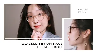 Glasses Try On Haul for Low Bridge Noses | EyeBuyDirect x Hauted0ll