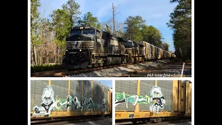 2-19-2023: Old Paint NS Dash 9 & AC44C6M Lead NS 321 Thru Kathleen, GA With Danny Phantom Graffiti