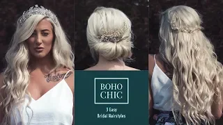 DIY | 3 EASY BOHO BRIDAL HAIRSTYLES