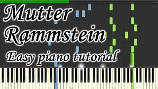 Rammstein -  Mutter easy piano tutorial Planetcover