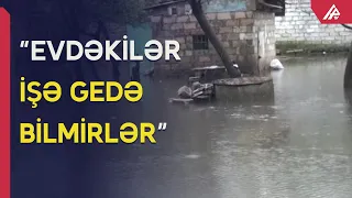 Lənkəranda güclü yağış: adamlar çölə çıxa bilmir - APA TV