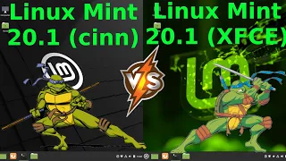 Linux Mint 20.1 (Cinnamon) vs Linux Mint 20.1 (XFCE): RAM