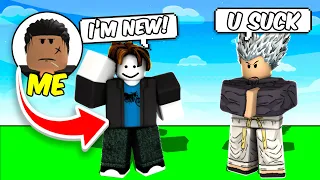 Pretending To Be a NOOB in Saitama Battlegrounds PART 2! Noob Disguise TROLLING (Roblox)