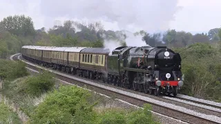 35028 Clan Line amazing climb up Upton Scudamore and down the fast On the SWML 27/04/2024