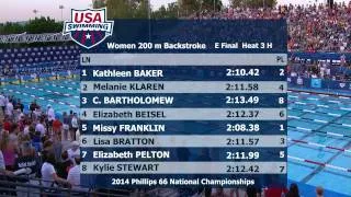 W 200 Backstroke A Final - 2014 Phillips 66 National Championships