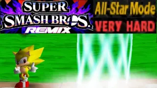 Smash Remix HD Textures Gameplay - All Star Mode Super Sonic (VERY HARD)