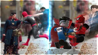 Spider-Man No Way Home Trailer in LEGO Side-By-Side Comparison