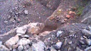 Pushing a boulder off a 200-foot cliff.