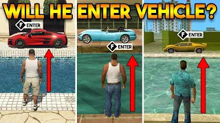 Will GTA characters Enter the Vehicle? (GTA Evolution from GTA 5 to GTA 3)