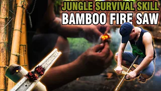 How to Start a Fire in a Survival Situation | Bamboo Fire Saw Tutorial | Primitive Friction Fire