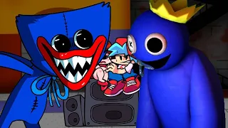 FNF | Huggy Wuggy VS Blue 🎶 (FNF Playtime but Rainbow Friends Character Sings It)