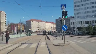 Helsingin raitiolinja 4 Munkkiniemi-Katajanokka-Munkkiniemi.Helsinki tramline 4.@HKLHST @hslhrt