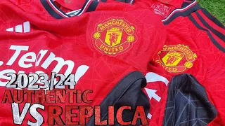 Manchester United "NEW" Home Shirt 2023/24!! Authentic Vs Replica Comparison And Review!!!!