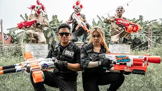 LTT Film Nerf : The Expendables Silver Flash SEAL Nerf Guns Fight Crime Clown Mask Guns Stolen