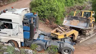 Transporting The Caterpillar D7R Bulldozer - Fasoulas Heavy Transports