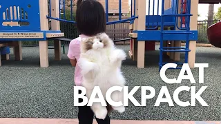 CU-MATE Cute Plush Animal Cat Backpack