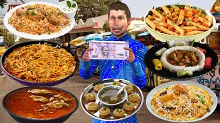 Eating Food For 100Rs 24 hrs Challenge Street Food Hindi Kahaniya Moral Stories Funny Comedy Video