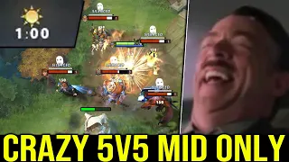 You are playing dota at the wrong way!  WTF CANCER MID ONLY!! 5v5 team fight all minute!!