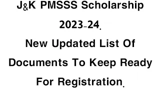 PMSSS 2023-24 OFFICIAL DOCUMENT LIST//Which document am I required to upload after registration?