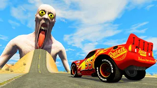 Epic Escape From The Shy Guy (SCP-096) | Lightning McQueen VS Giant Bulge | Horror BeamNG.Drive