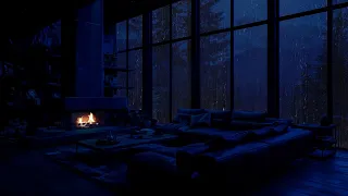 Embrace Relaxation with Rain & Crackling Fireplace - Ambiance for Peaceful, Stress-free Nights 🌧️