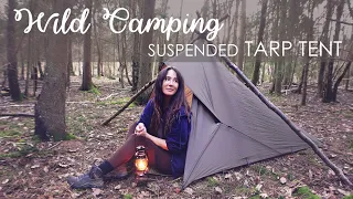 Solo Wild Camping: Tarp Tent suspended from a Tripod Frame