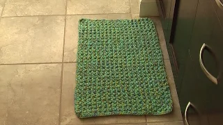 Crochet floor area mat & rug, tutorial