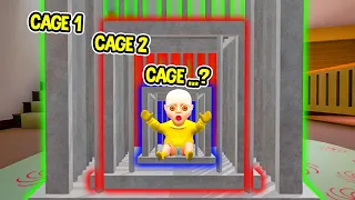 HELP Baby ESCAPE Cage Prison! Poor BABY In Yellow Trapped in Cage!