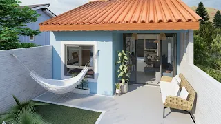 PROJETO DE CASA PEQUENA E MODERNA | 2 QUARTOS NOS FUNDOS TERRENO| Plano de casa pequeña| Small house