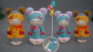 Made from socks and WITHOUT glue🧦Wonderful DOLLS for the little ones🌺CHILDREN will be delighted😍